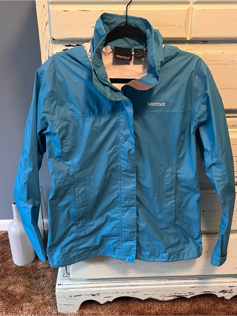 Marmot Lightweight Blue Rain Jacket. Women’s size medium.